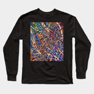 Needle Stack, interactive colorful flowing shapes Long Sleeve T-Shirt